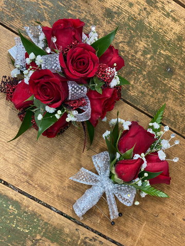 Red Rose Corsage & Boutonnière