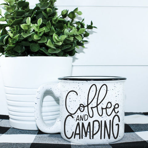 Ceramic Campfire Mug - Coffee and Camping