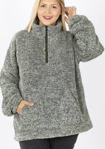 Charcoal Sherpa Pull Over