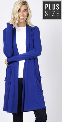 Denim Blue Long Sleeve Cardigan Size 1X