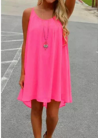Neon Pink Dress / Swim Suit Coverup - One Size Regular (S-L)